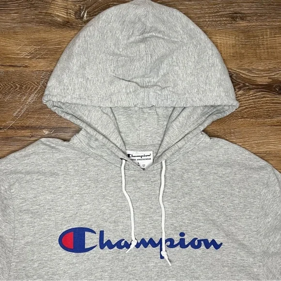 Champion Mens Middleweight T-Shirt Hoodie, Oxford Gray, Size L - Picture 4 of 9
